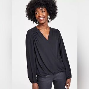 New with Tags - Navy Blue INC by Macy’s Surplice Shirt - Size Medium